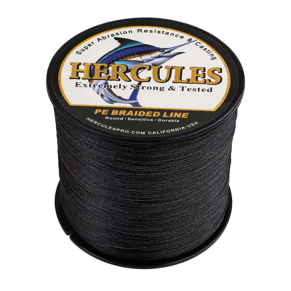 2000M 2187Yds Black 10lb-200lb HERCULES PE Braided Fishing Line 8 Strands