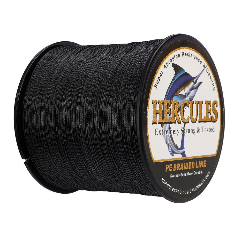 2000M 2187Yds Black 10lb-200lb HERCULES PE Braided Fishing Line 8 Strands