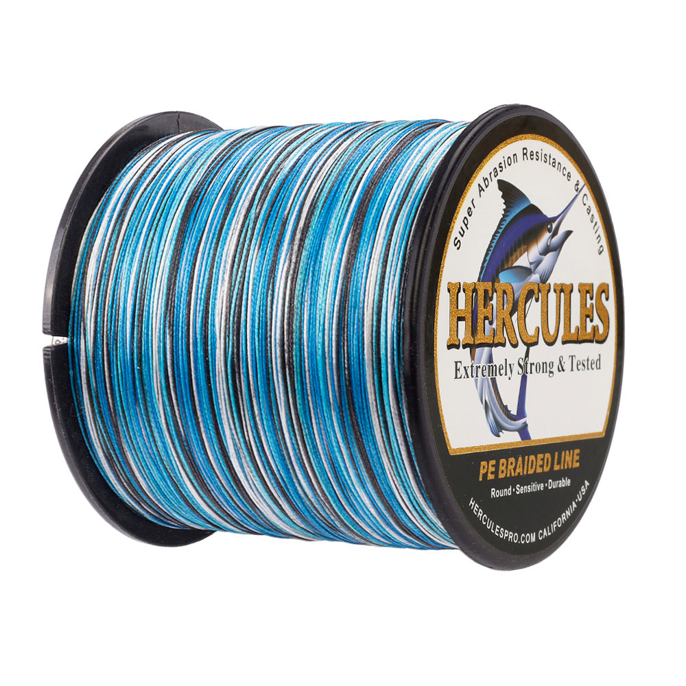 1000M 1094Yds Camo Blue 10lb-300lb HERCULES PE Braided Fishing Line 8 Strands