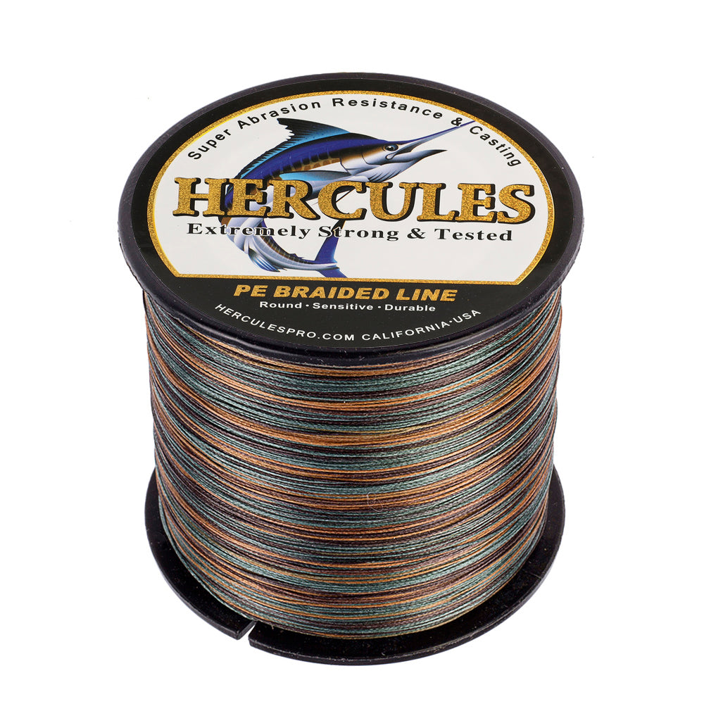 1000M 1094Yds Camouflage 10lb-300lb HERCULES PE Braided Fishing Line 8 Strands