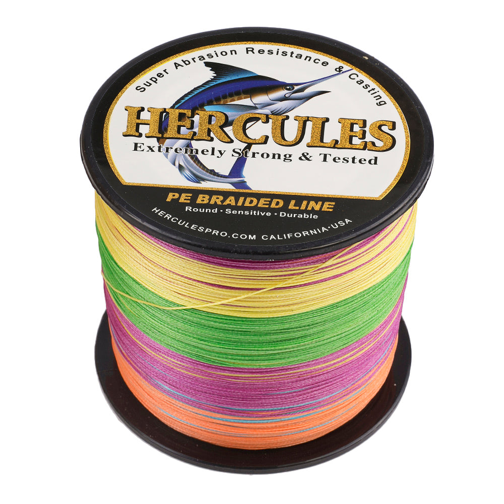 2000M 2187Yds Multicolor 10lb-200lb HERCULES PE Braided Fishing Line 8 Strands