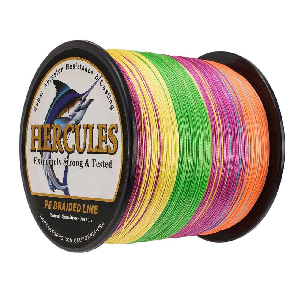 2000M 2187Yds Multicolor 10lb-200lb HERCULES PE Braided Fishing Line 8 Strands