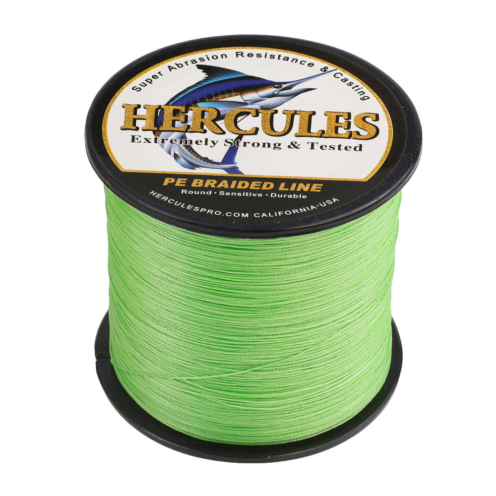 2000M 2187Yds Fluo Green 10lb-200lb HERCULES PE Braided Fishing Line 8 Strands