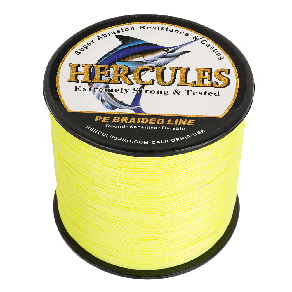 2000M 2187Yds Fluo Yellow 10lb-200lb HERCULES PE Braided Fishing Line 8 Strands