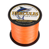 1000M 1094Yds Orange 10lb-300lb HERCULES PE Braided Fishing Line 8 Strands