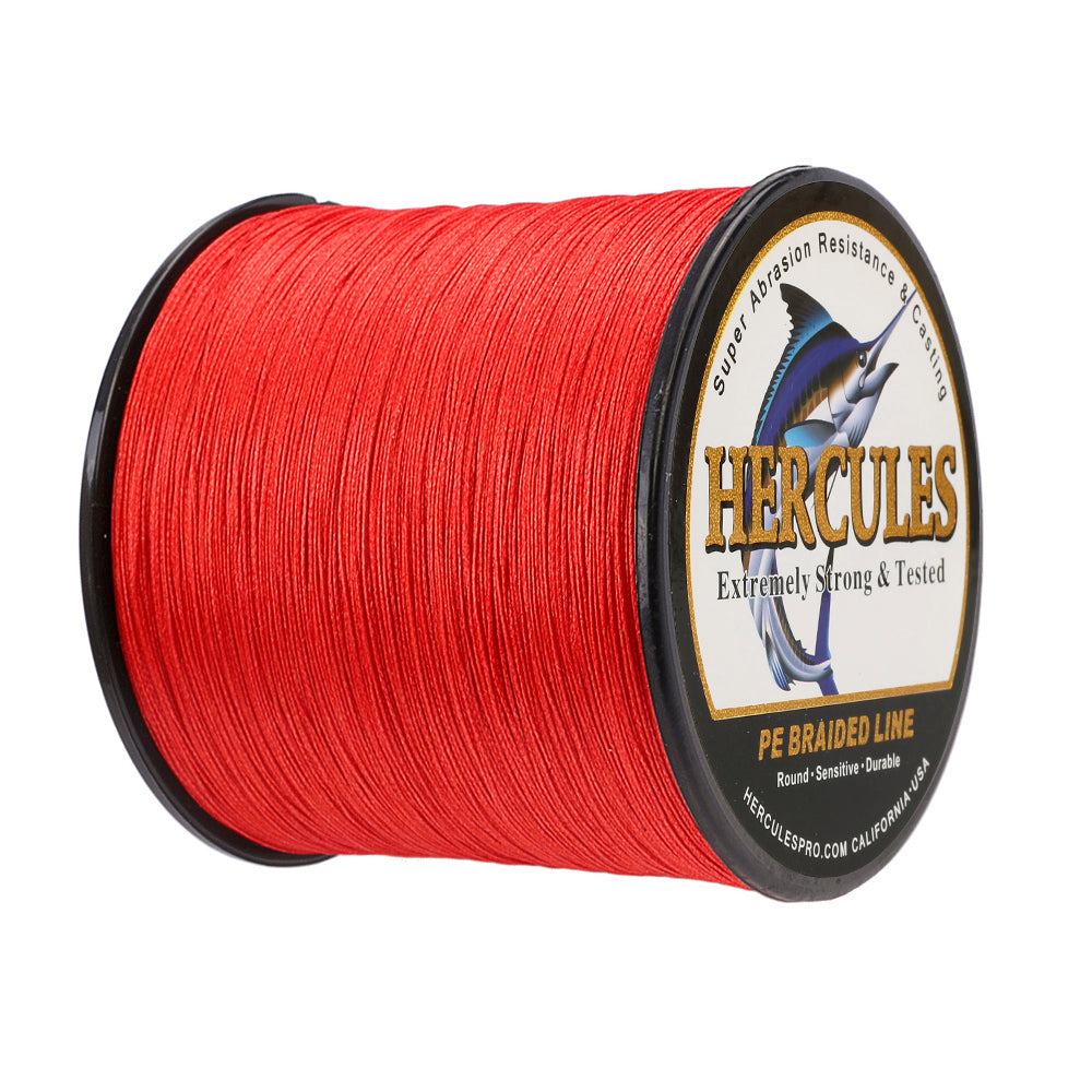 1000M 1094Yds Red 10lb-300lb HERCULES PE Braided Fishing Line 8 Strands
