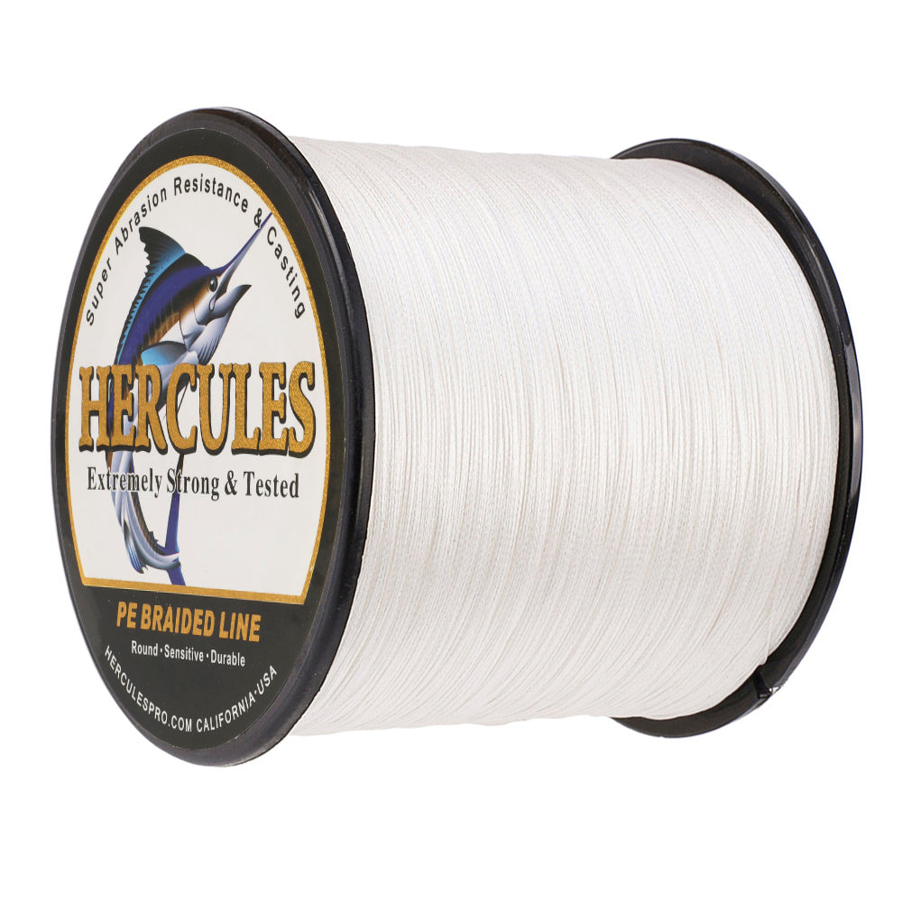 1000M 1094Yds White 10lb-300lb HERCULES PE Braided Fishing Line 8 Strands