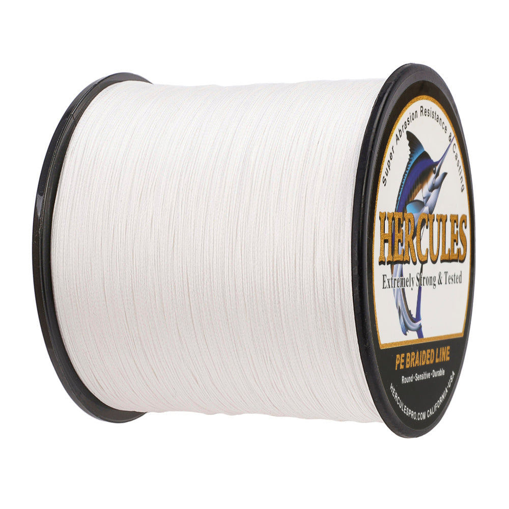 1000M 1094Yds White 10lb-300lb HERCULES PE Braided Fishing Line 8 Strands