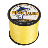 1000M 1094Yds Yellow 10lb-300lb HERCULES PE Braided Fishing Line 8 Strands