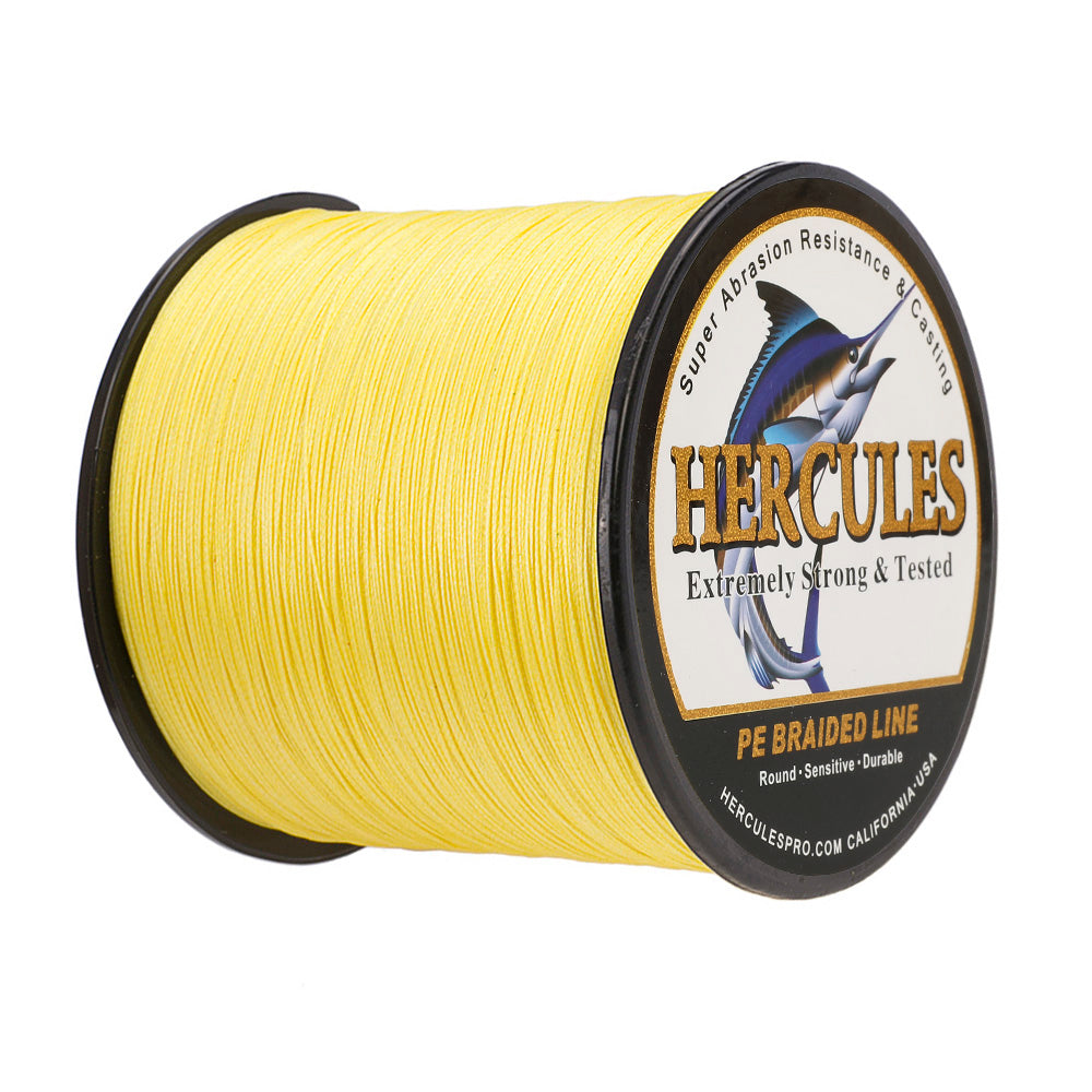 1000M 1094Yds Yellow 10lb-300lb HERCULES PE Braided Fishing Line 8 Strands