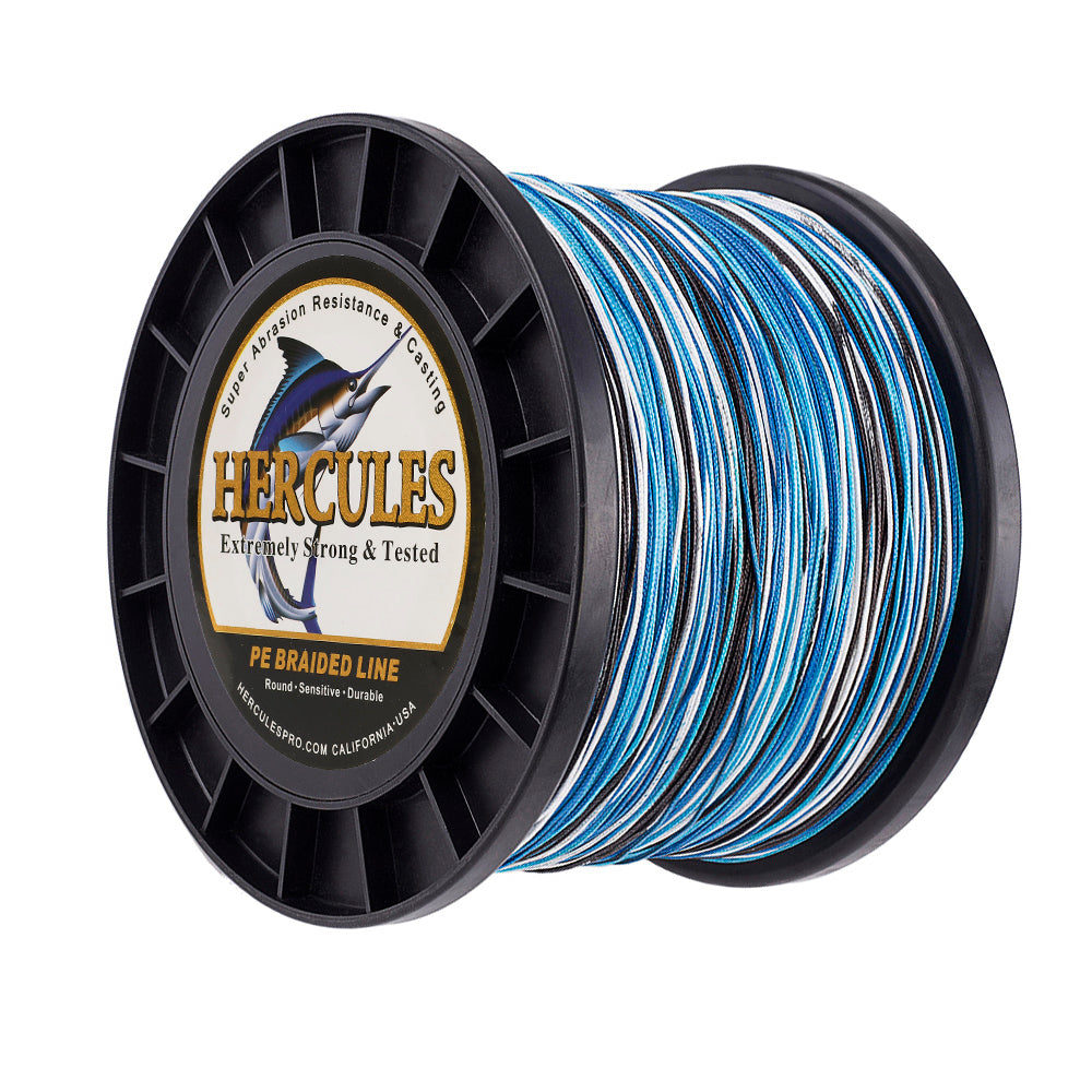 1000M 1094Yds Camo Blue 10lb-300lb HERCULES PE Braided Fishing Line 8 Strands