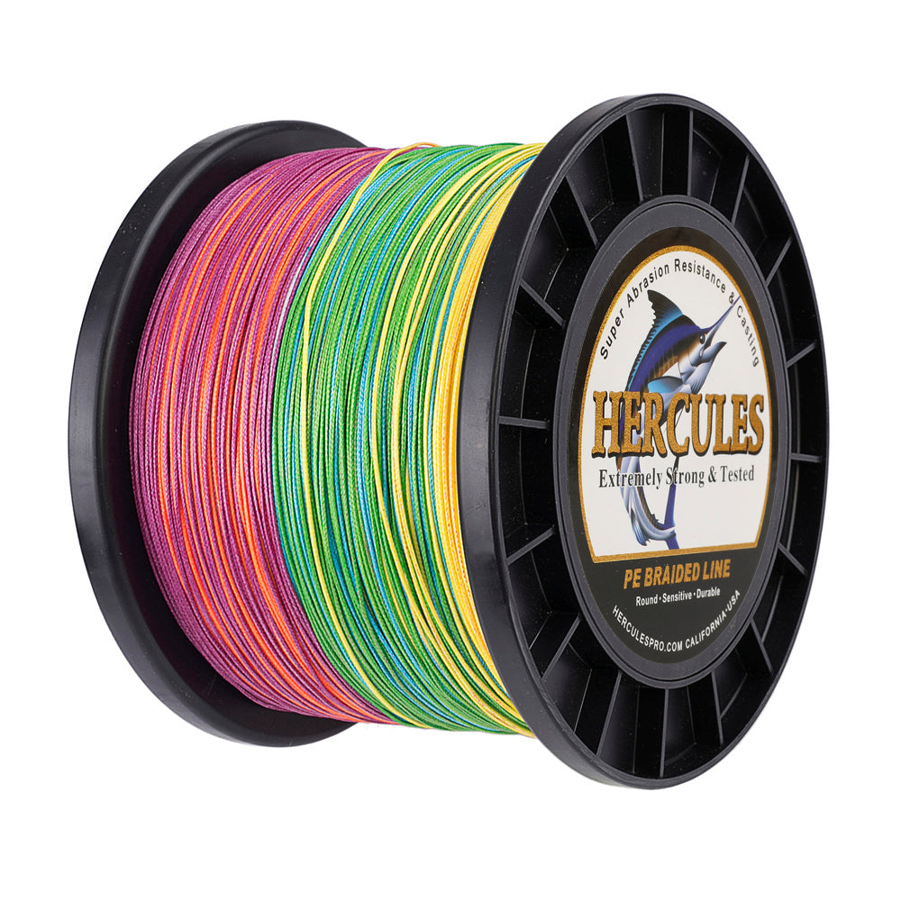 1000M 1094Yds Multicolor 10lb-300lb HERCULES PE Braided Fishing Line 8 Strands