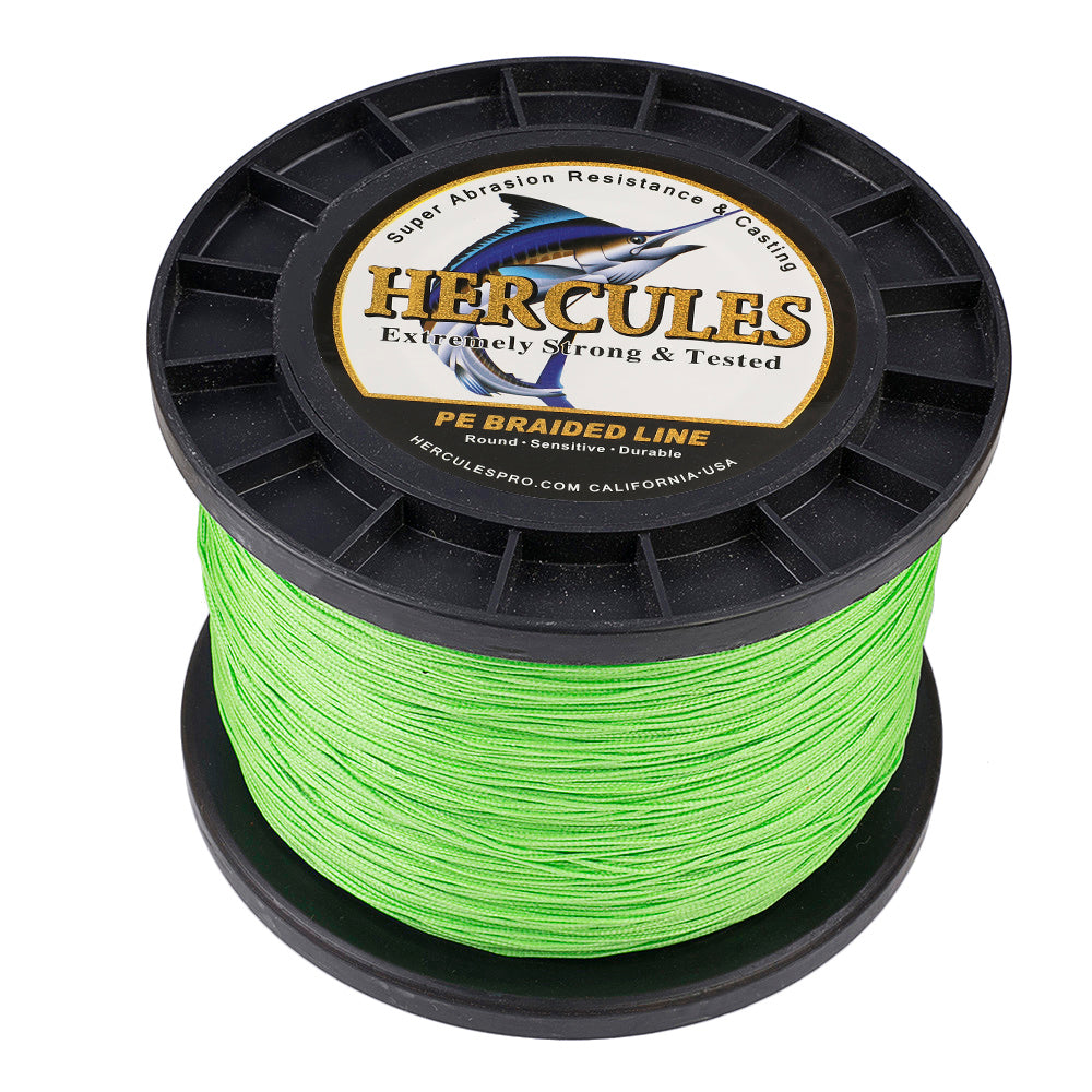 2000M 2187Yds Fluo Green 10lb-200lb HERCULES PE Braided Fishing Line 8 Strands