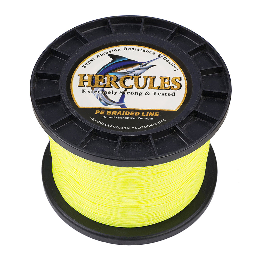 1000M 1094Yds Fluo Yellow 10lb-300lb HERCULES PE Braided Fishing Line 8 Strands
