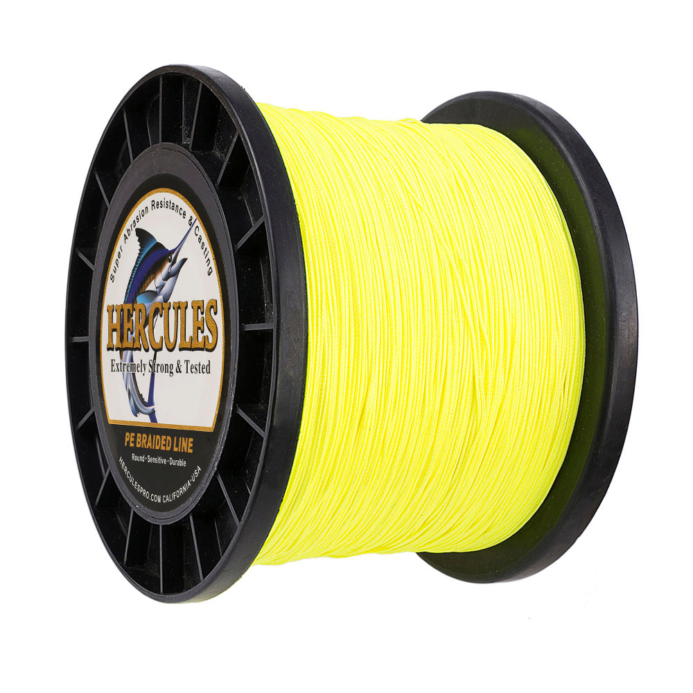 1000M 1094Yds Fluo Yellow 10lb-300lb HERCULES PE Braided Fishing Line 8 Strands