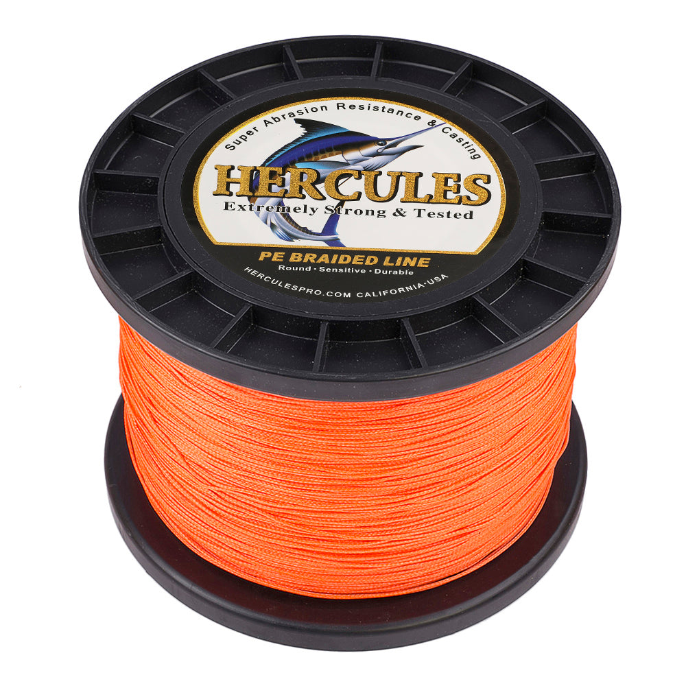 1000M 1094Yds Orange 10lb-300lb HERCULES PE Braided Fishing Line 8 Strands
