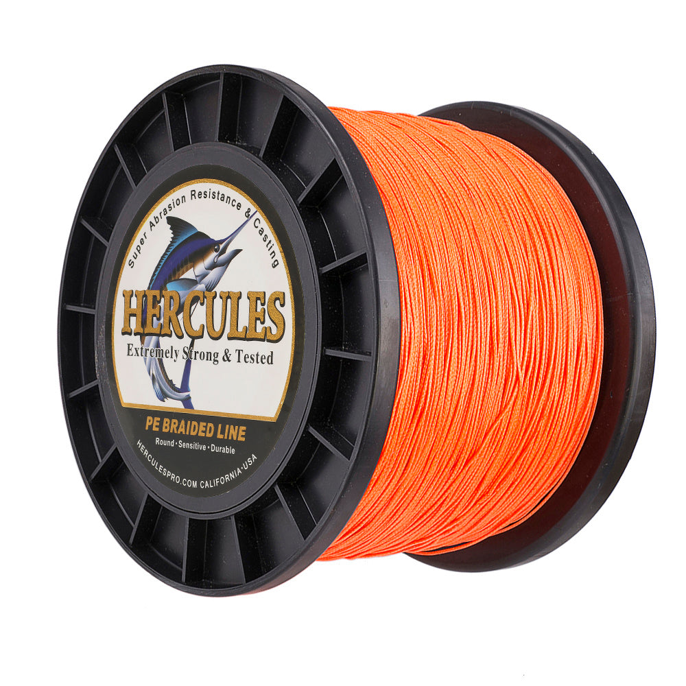 1000M 1094Yds Orange 10lb-300lb HERCULES PE Braided Fishing Line 8 Strands