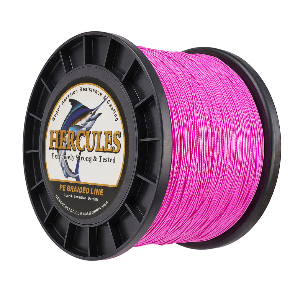 2000M 2187Yds Pink 10lb-200lb HERCULES PE Braided Fishing Line 8 Strands