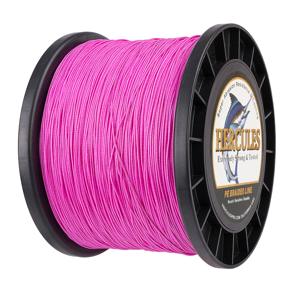 1000M 1094Yds Pink 10lb-300lb HERCULES PE Braided Fishing Line 8 Strands