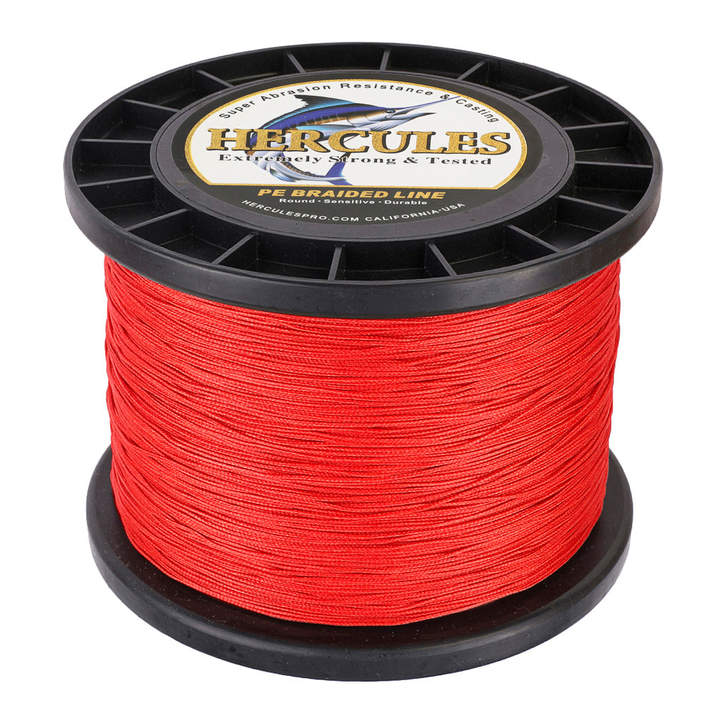 1000M 1094Yds Red 10lb-300lb HERCULES PE Braided Fishing Line 8 Strands