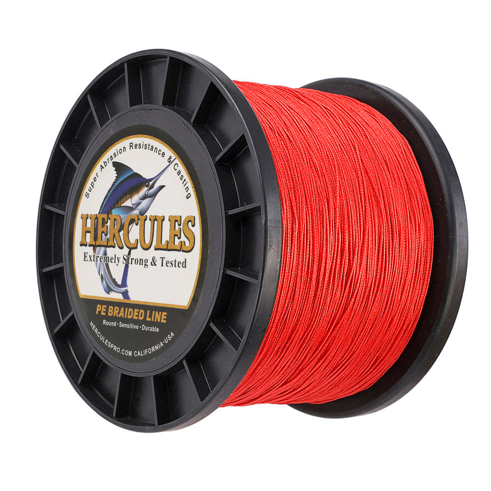 1000M 1094Yds Red 10lb-300lb HERCULES PE Braided Fishing Line 8 Strands