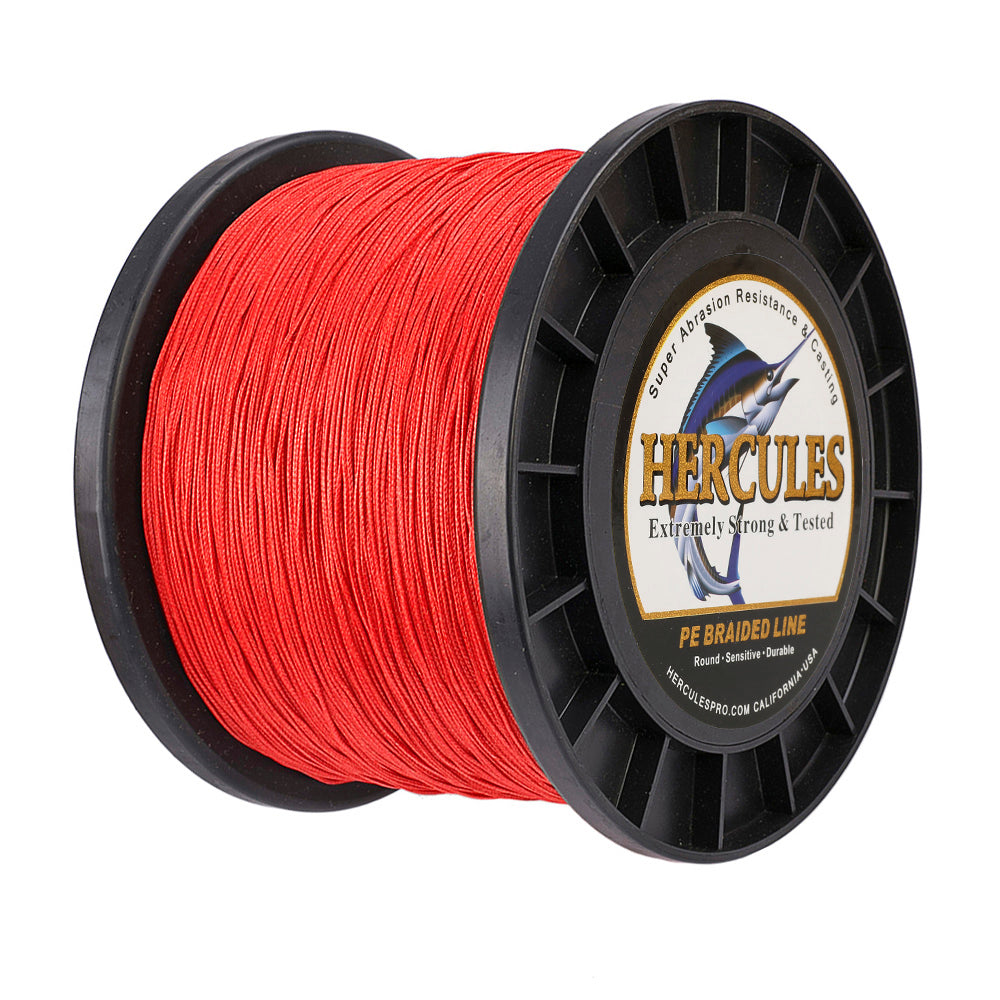 1000M 1094Yds Red 10lb-300lb HERCULES PE Braided Fishing Line 8 Strands