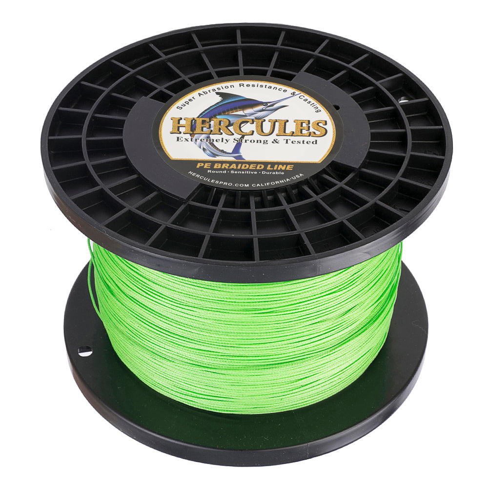 1000M 1094Yds Fluo Green 10lb-300lb HERCULES PE Braided Fishing Line 8 Strands