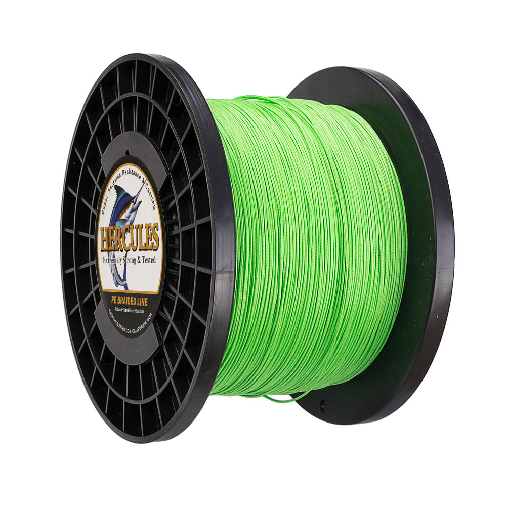 1000M 1094Yds Fluo Green 10lb-300lb HERCULES PE Braided Fishing Line 8 Strands