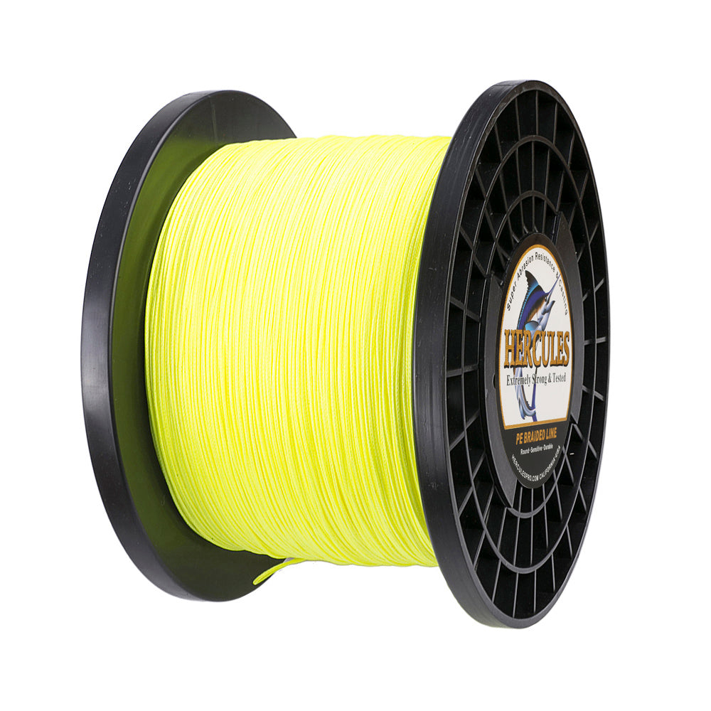 1000M 1094Yds Fluo Yellow 10lb-300lb HERCULES PE Braided Fishing Line 8 Strands