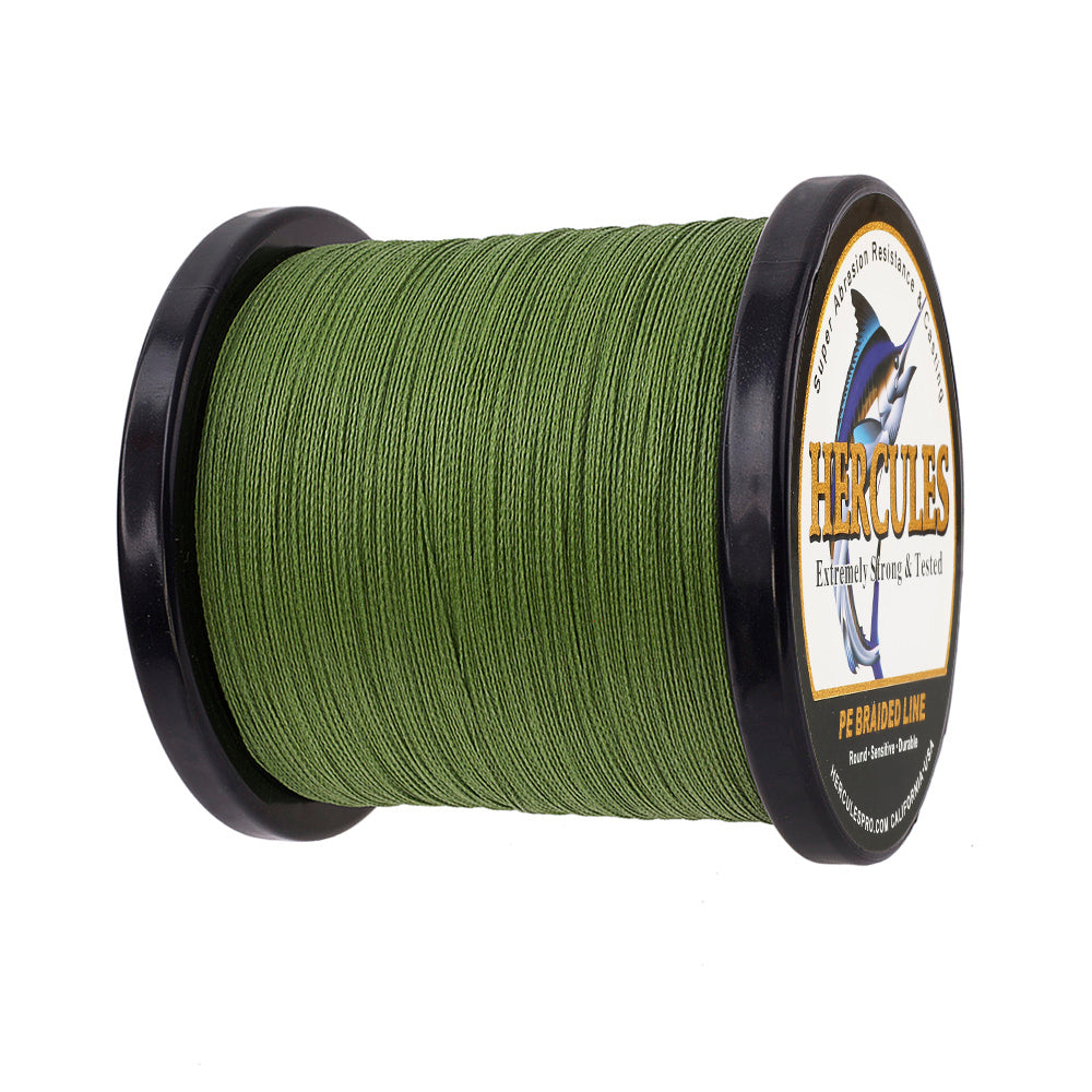 1000M 1094Yds Army Green 6lb-100lb HERCULES PE Braided Fishing Line 4 Strands
