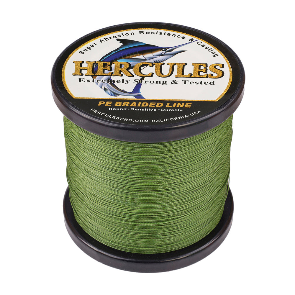 1000M 1094Yds Army Green 10lb-300lb HERCULES PE Braided Fishing Line 8 Strands