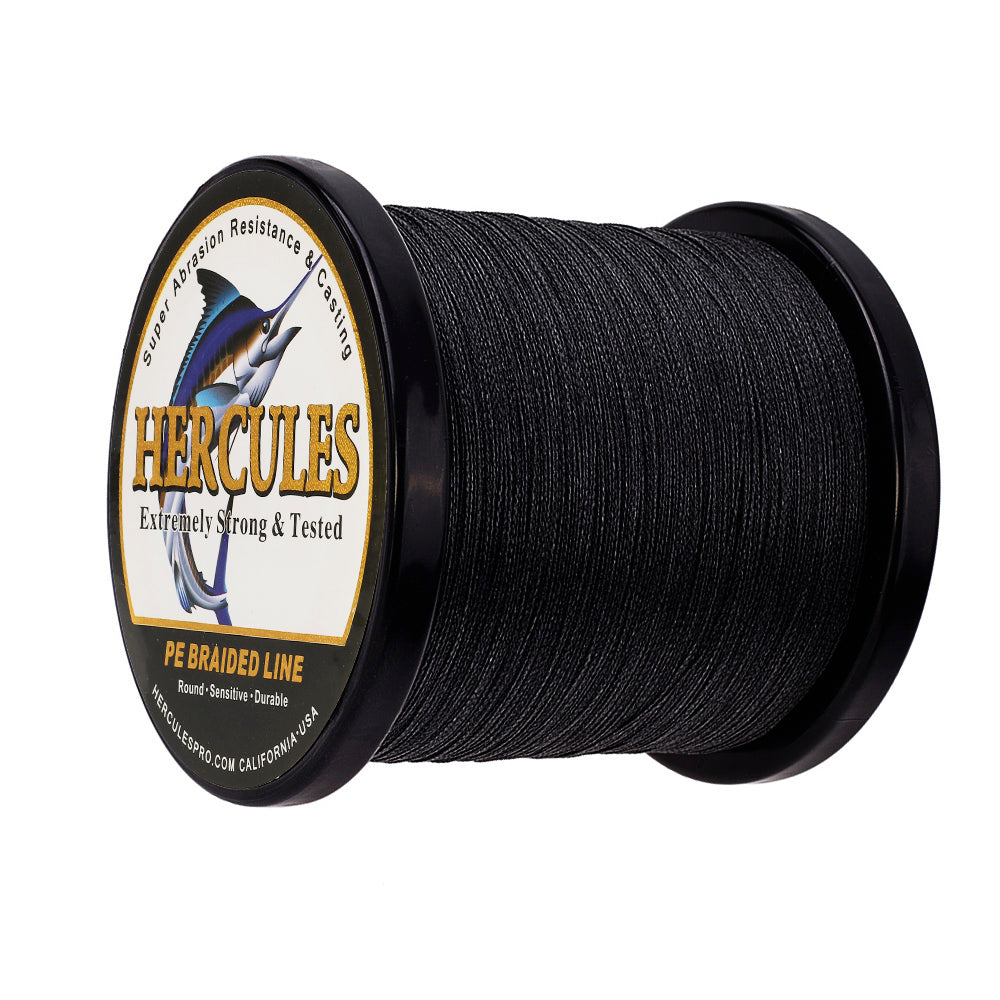 1000M 1094Yds Black 6lb-100lb HERCULES PE PE Braided Fishing Line 4 Strands
