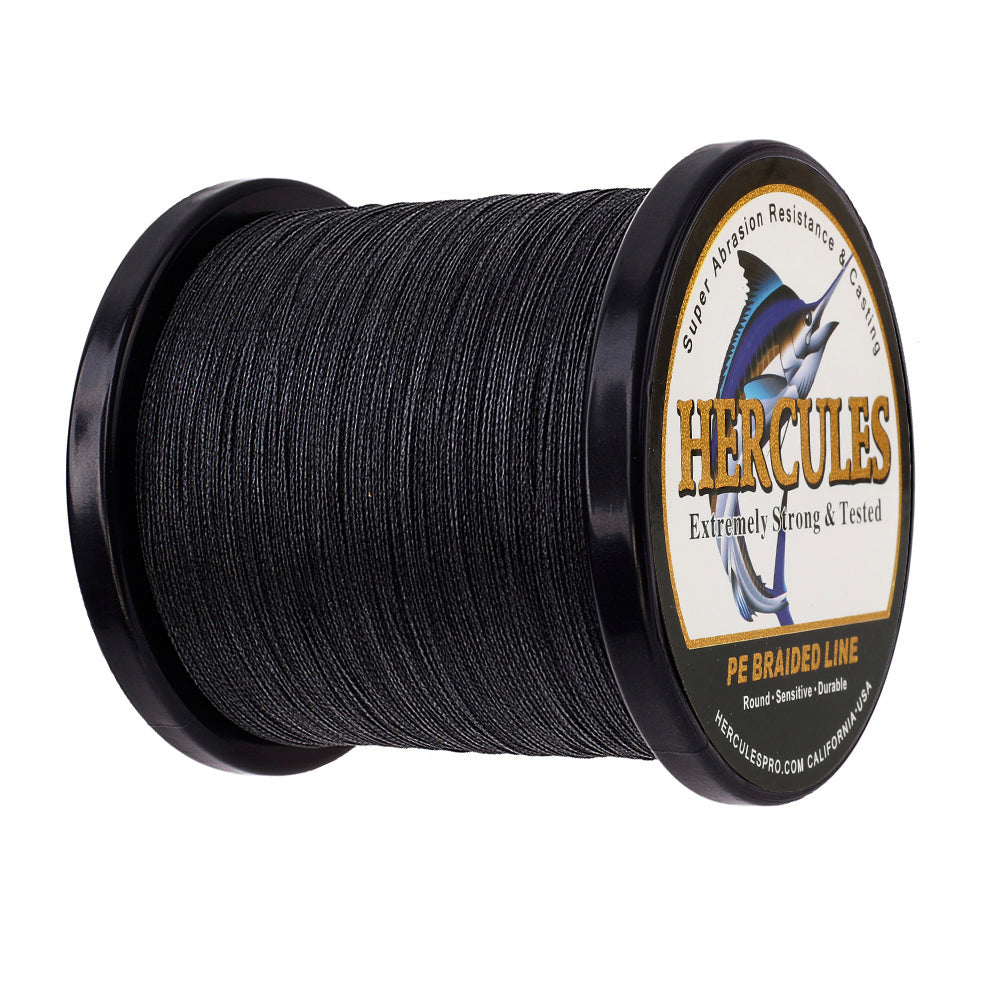 1000M 1094Yds Black 6lb-100lb HERCULES PE PE Braided Fishing Line 4 Strands
