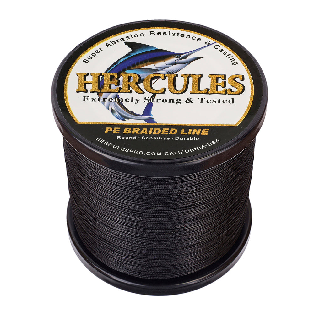 2000M 2187Yds Black 10lb-200lb HERCULES PE Braided Fishing Line 8 Strands