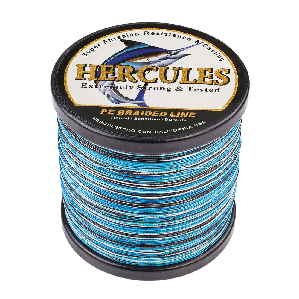 1000M 1094Yds Camo Blue 10lb-300lb HERCULES PE Braided Fishing Line 8 Strands