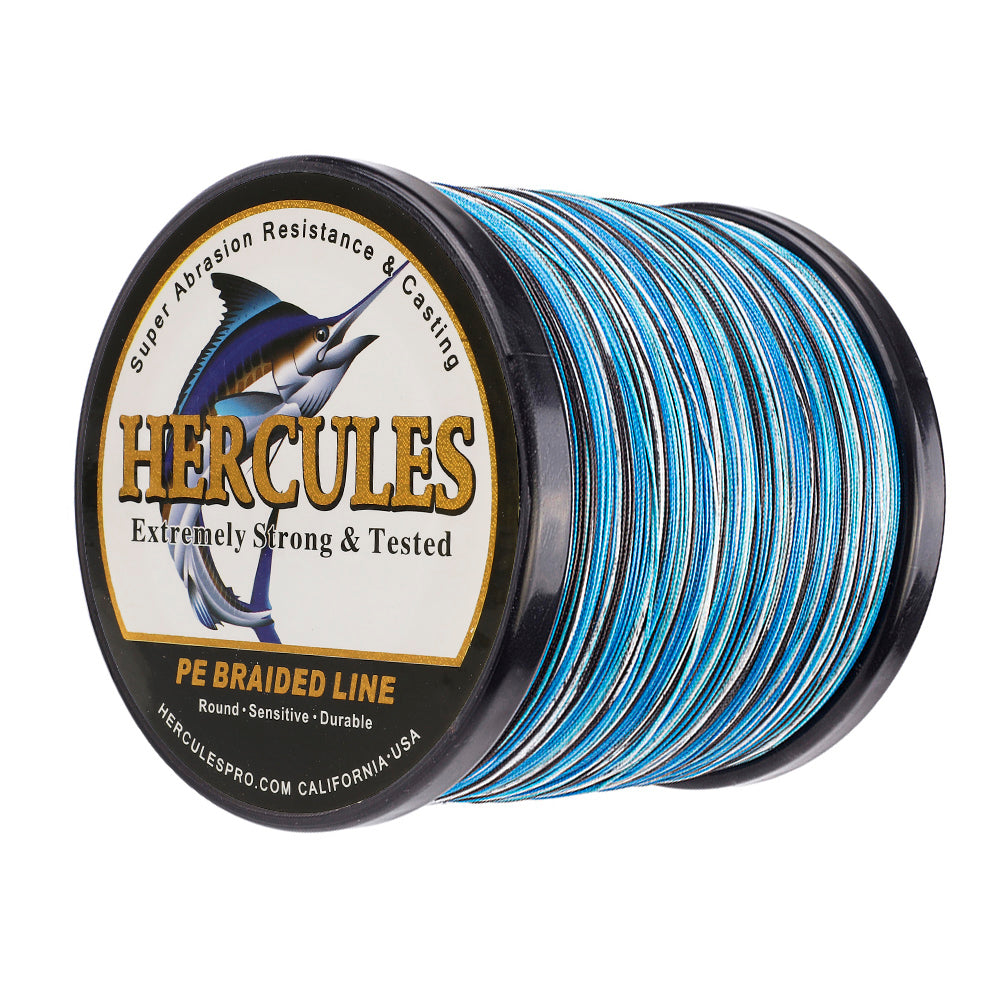 1000M 1094Yds Camo Blue 10lb-300lb HERCULES PE Braided Fishing Line 8 Strands