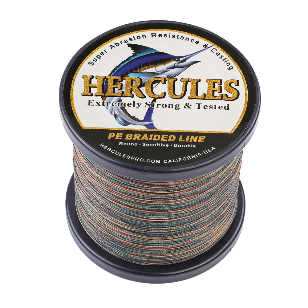 1000M 1094Yds Camouflage 6lb-100lb HERCULES PE PE Braided Fishing Line 4 Strands