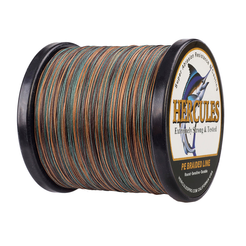 1000M 1094Yds Camouflage 10lb-300lb HERCULES PE Braided Fishing Line 8 Strands