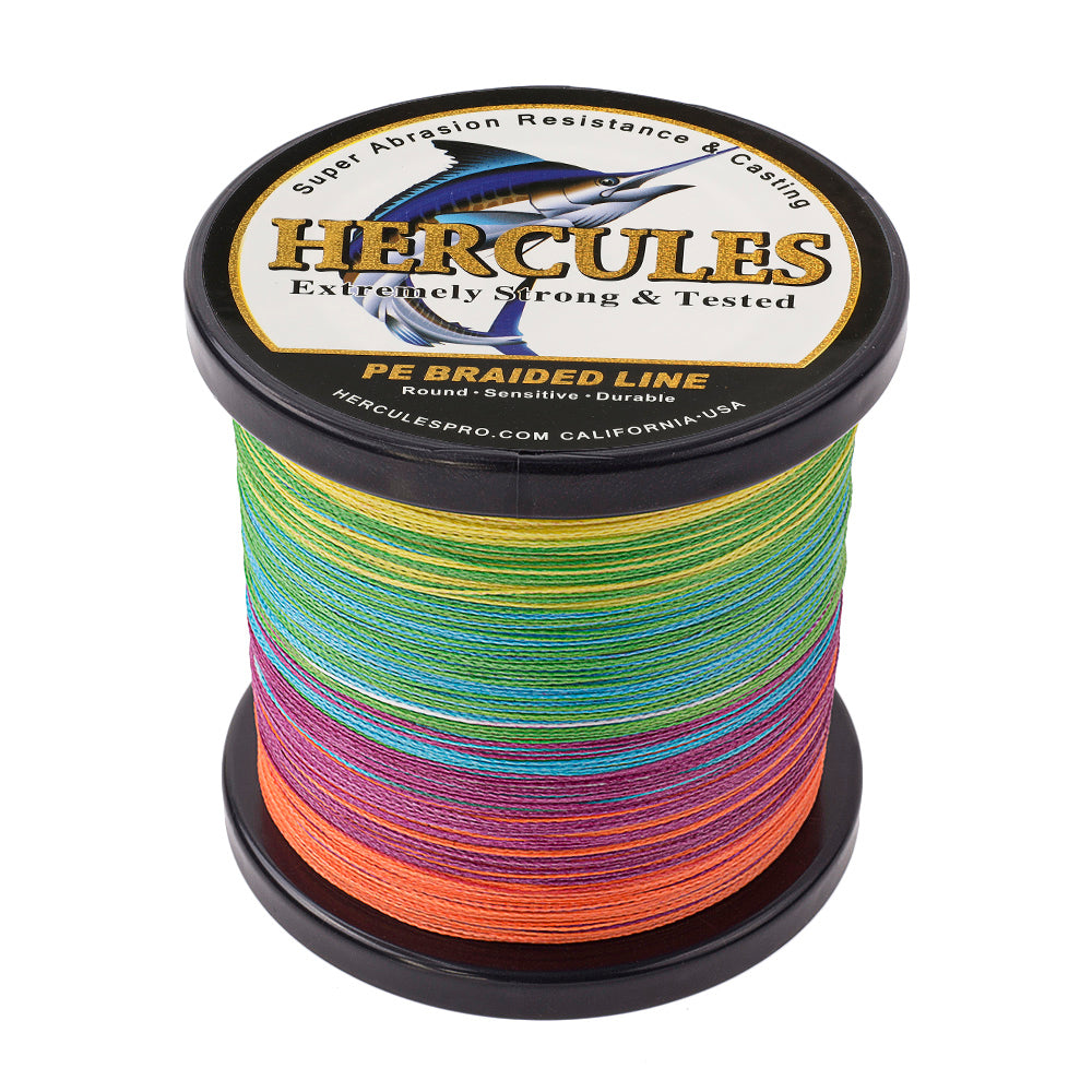 2000M 2187Yds Multicolor 6lb-100lb HERCULES PE Braided Fishing Line 4 Strands