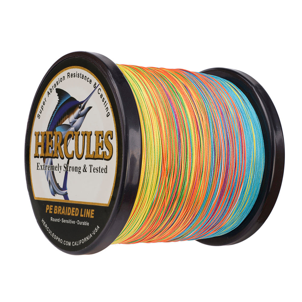 1000M 1094Yds Multicolor 10lb-300lb HERCULES PE Braided Fishing Line 8 Strands
