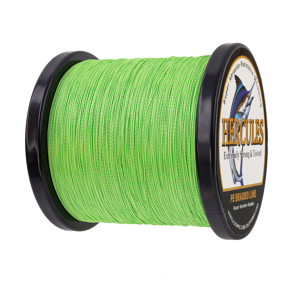 1000M 1094Yds Fluo Green 6lb-100lb HERCULES PE Braided Fishing Line 4 Strands