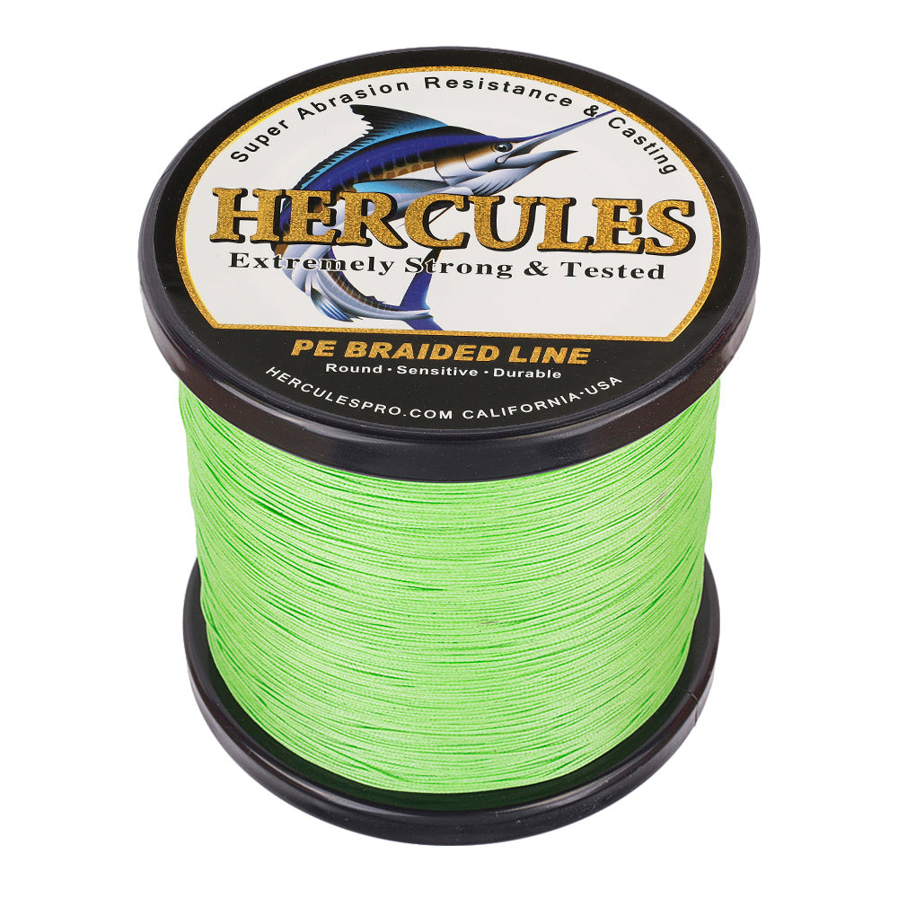 2000M 2187Yds Fluo Green 10lb-200lb HERCULES PE Braided Fishing Line 8 Strands