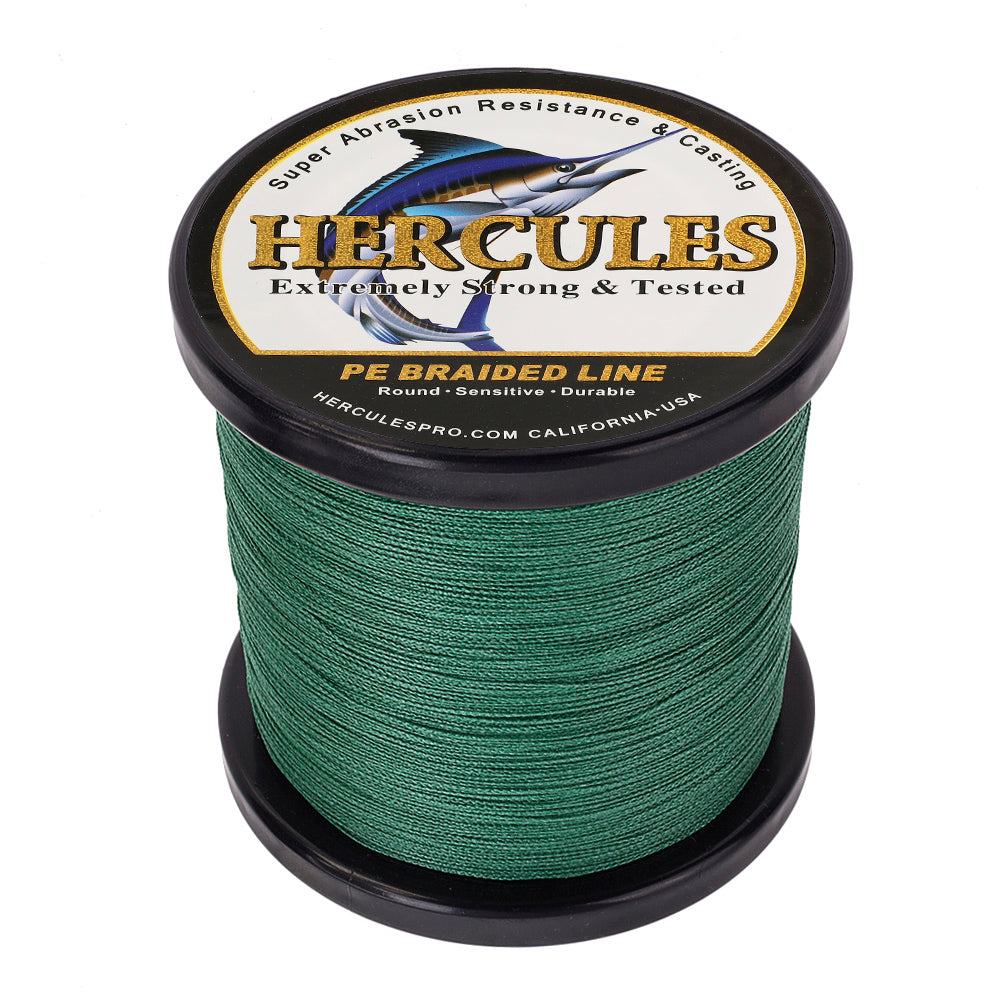 1000M 1094Yds Green 6lb-100lb HERCULES PE Braided Fishing Line 4 Strands