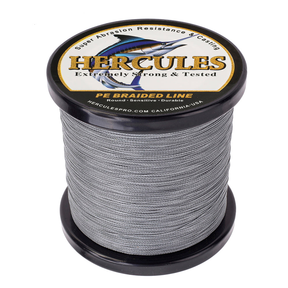 2000M 2187Yds Grey 6lb-100lb HERCULES PE Braided Fishing Line 4 Strands