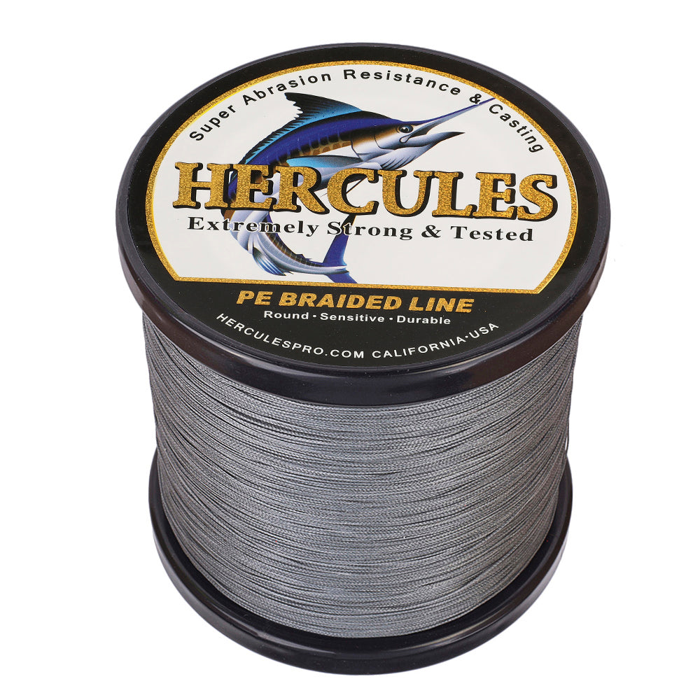 1000M 1094Yds Grey 10lb-300lb HERCULES PE Braided Fishing Line 8 Strands