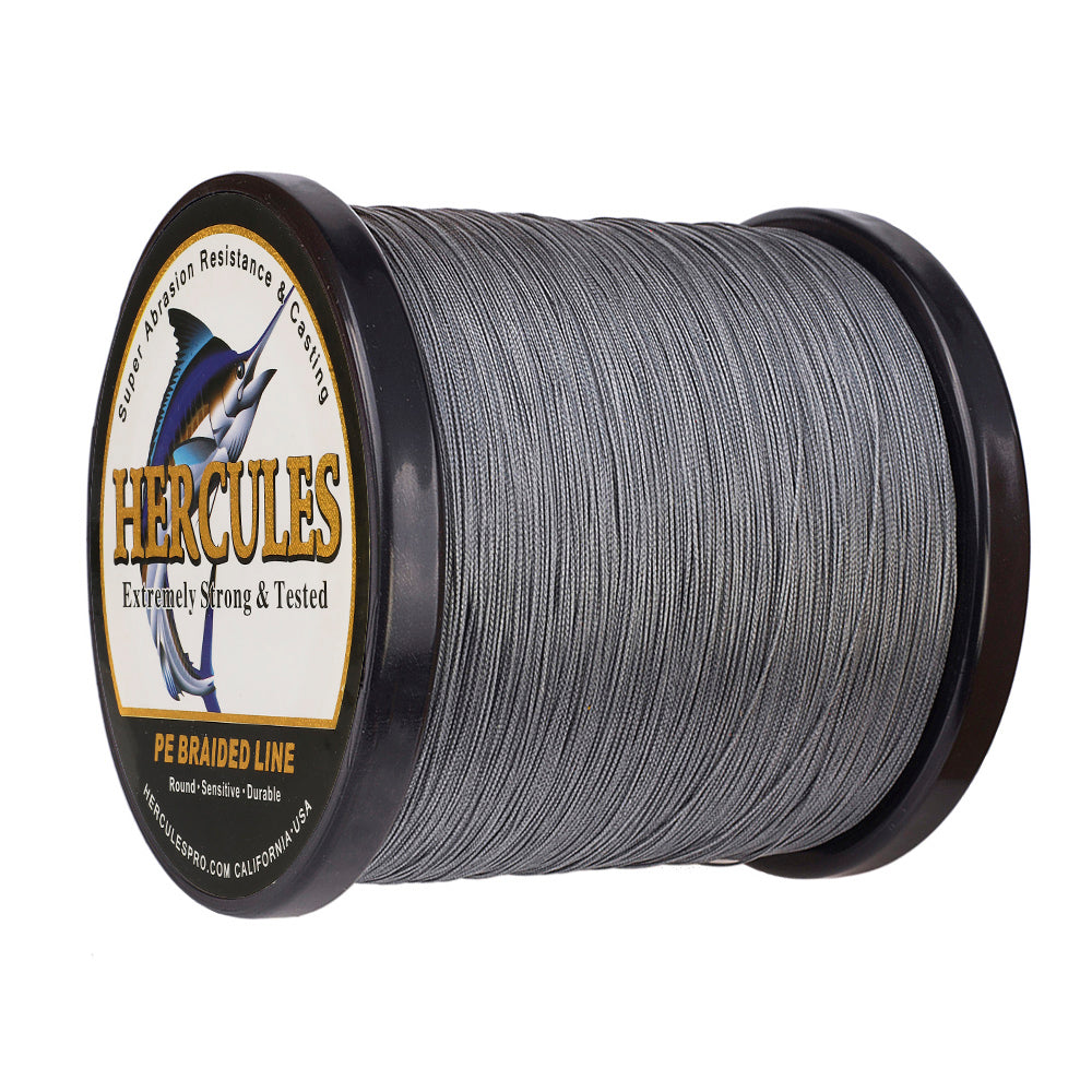 1000M 1094Yds Grey 10lb-300lb HERCULES PE Braided Fishing Line 8 Strands