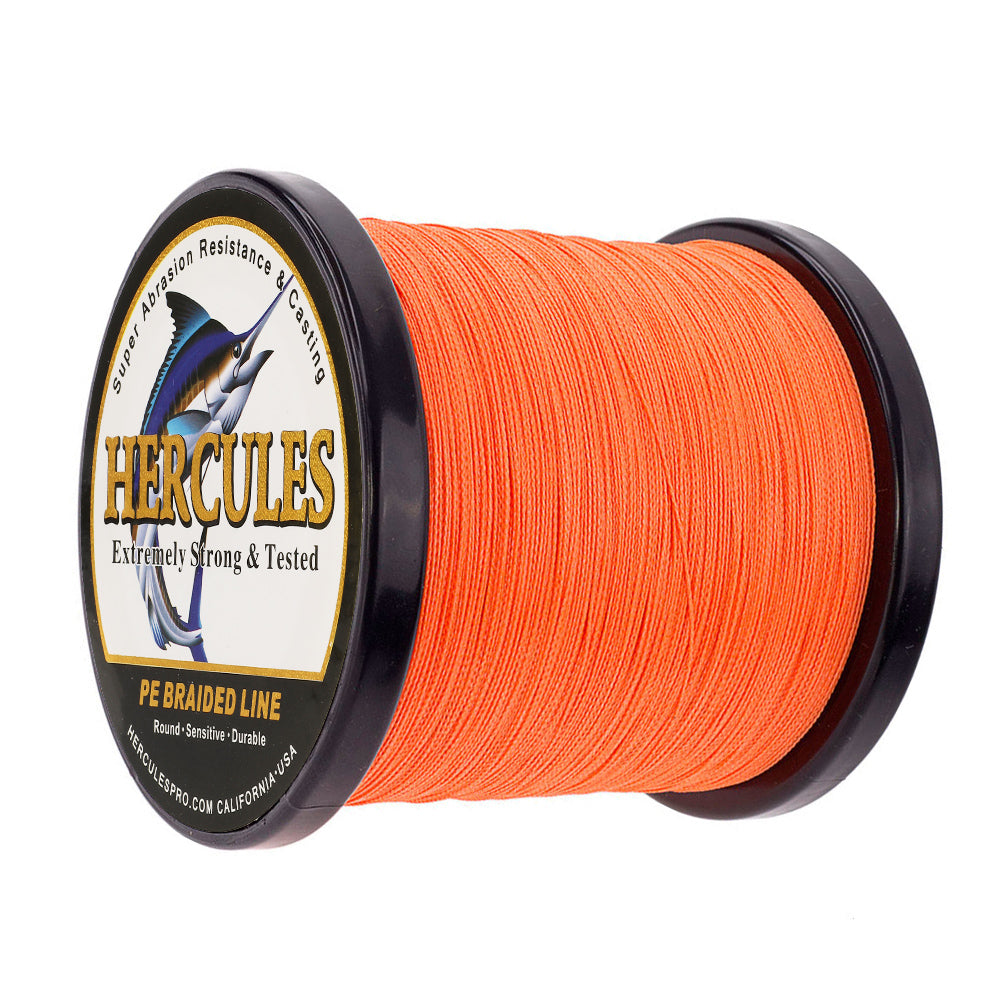 1000M 1094Yds Orange 6lb-100lb HERCULES PE Braided Fishing Line 4 Strands