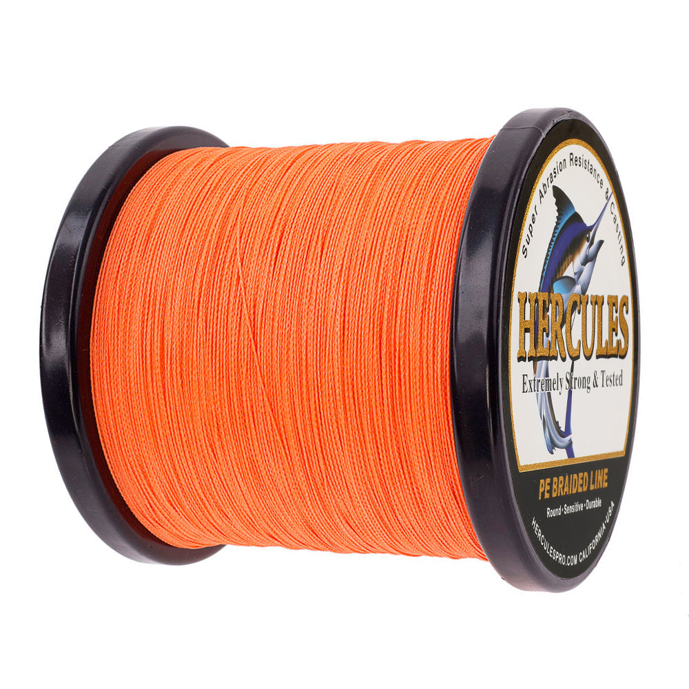 1000M 1094Yds Orange 6lb-100lb HERCULES PE Braided Fishing Line 4 Strands