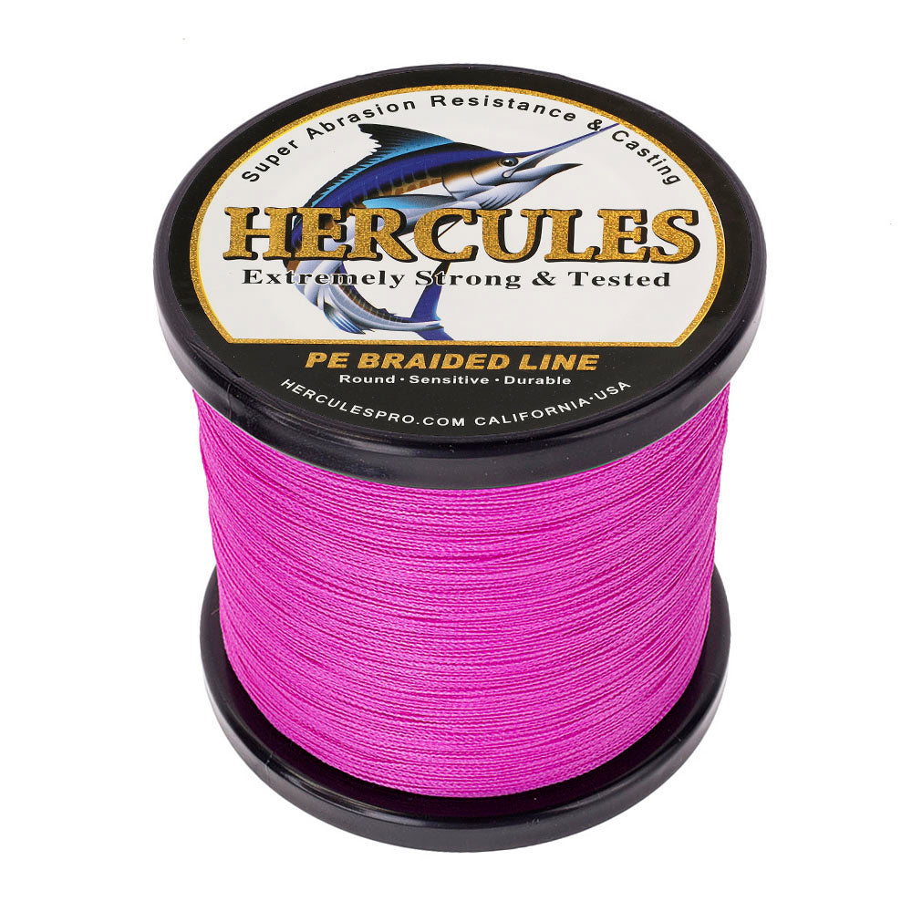 1000M 1094Yds Pink 6lb-100lb HERCULES PE PE Braided Fishing Line 4 Strands