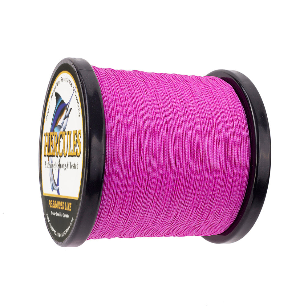 1000M 1094Yds Pink 6lb-100lb HERCULES PE PE Braided Fishing Line 4 Strands